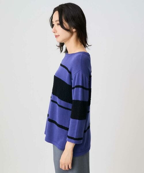 GEORGES RECH / ジョルジュ・レッシュ ニット・セーター | スラブボーダー8分袖ニット | 詳細7