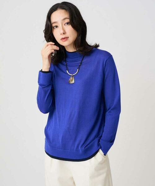 GEORGES RECH/ジョルジュ・レッシュ [アンサンブル対応]ウォッシャブルウールハイネックニット ブルー L