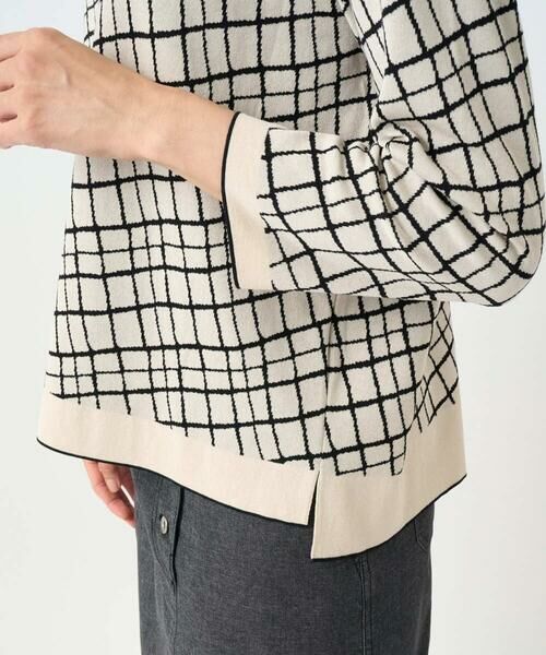 GEORGES RECH / ジョルジュ・レッシュ ニット・セーター | [日本製]配色デザイン8分袖ジャージーニット | 詳細10