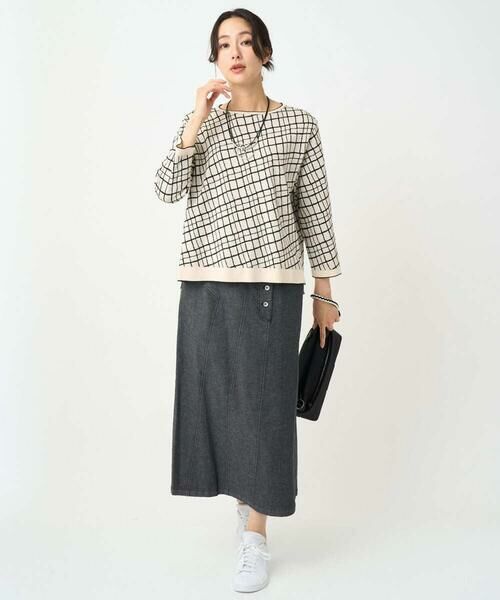 GEORGES RECH / ジョルジュ・レッシュ ニット・セーター | [日本製]配色デザイン8分袖ジャージーニット | 詳細13