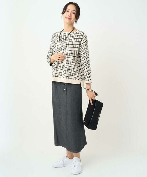 GEORGES RECH / ジョルジュ・レッシュ ニット・セーター | [日本製]配色デザイン8分袖ジャージーニット | 詳細14