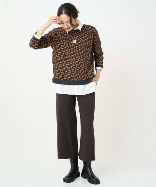 GEORGES RECH / ジョルジュ・レッシュ ニット・セーター | [日本製]配色デザイン8分袖ジャージーニット | 詳細19