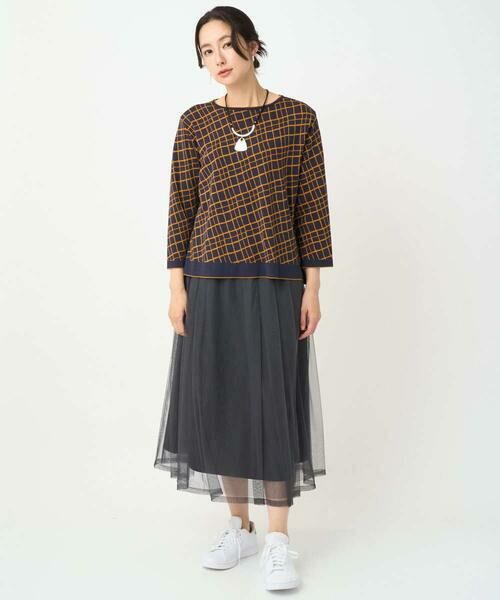 GEORGES RECH / ジョルジュ・レッシュ ニット・セーター | [日本製]配色デザイン8分袖ジャージーニット | 詳細21