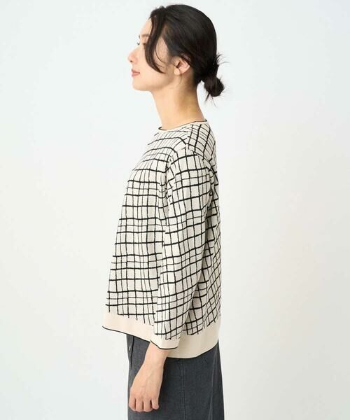 GEORGES RECH / ジョルジュ・レッシュ ニット・セーター | [日本製]配色デザイン8分袖ジャージーニット | 詳細6