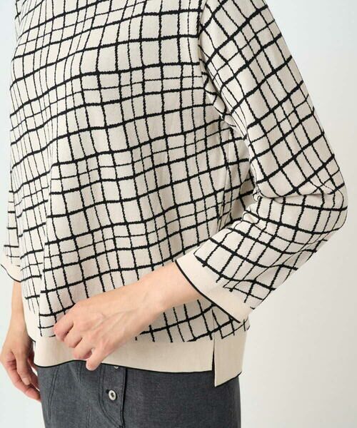 GEORGES RECH / ジョルジュ・レッシュ ニット・セーター | [日本製]配色デザイン8分袖ジャージーニット | 詳細9