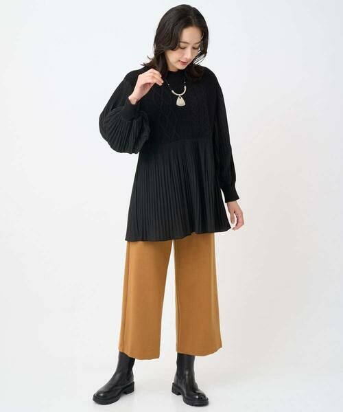 GEORGES RECH / ジョルジュ・レッシュ ニット・セーター | プリーツ切替ケーブルチュニックニット | 詳細15