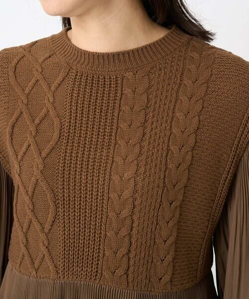 GEORGES RECH / ジョルジュ・レッシュ ニット・セーター | プリーツ切替ケーブルチュニックニット | 詳細7