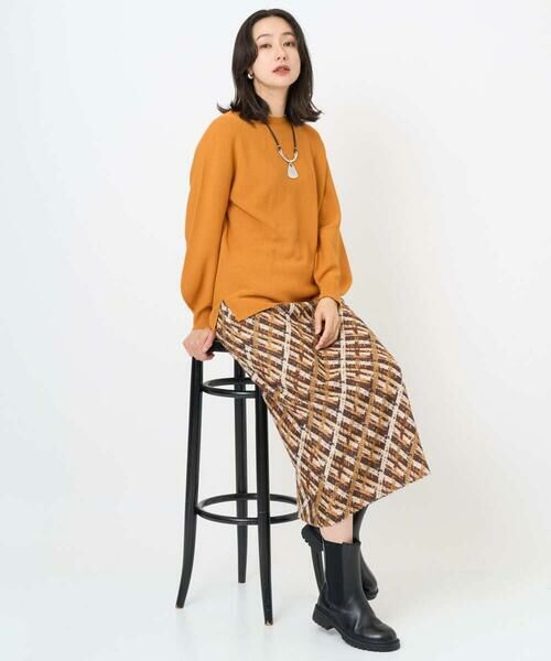 GEORGES RECH / ジョルジュ・レッシュ ロング・マキシ丈スカート | [日本製]フェザーナロータイトチェックスカート | 詳細10