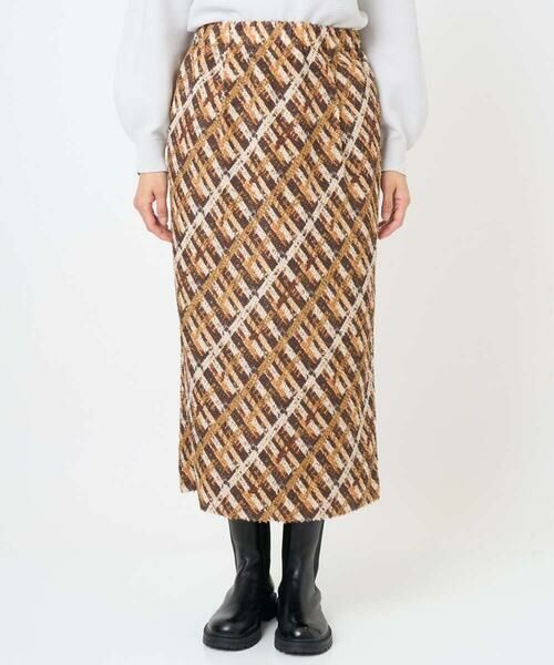 GEORGES RECH / ジョルジュ・レッシュ ロング・マキシ丈スカート | [日本製]フェザーナロータイトチェックスカート | 詳細2