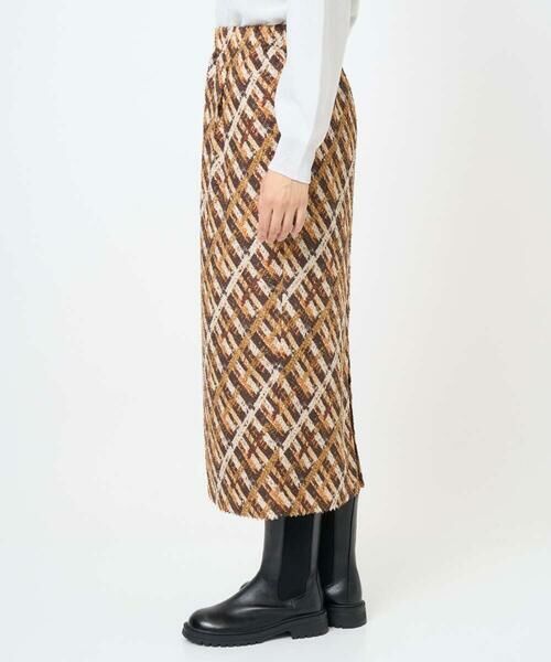 GEORGES RECH / ジョルジュ・レッシュ ロング・マキシ丈スカート | [日本製]フェザーナロータイトチェックスカート | 詳細3