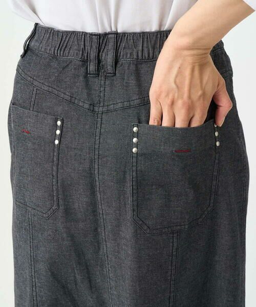 GEORGES RECH / ジョルジュ・レッシュ ロング・マキシ丈スカート | [セットアップ対応]セミタイトブラックデニムスカート | 詳細5