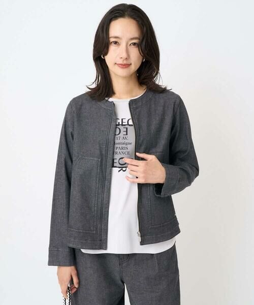 GEORGES RECH / ジョルジュ・レッシュ セットアップ | [セットアップ対応]ノーカラーブラックデニムブルゾン | 詳細1