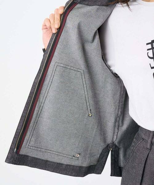 GEORGES RECH / ジョルジュ・レッシュ セットアップ | [セットアップ対応]ノーカラーブラックデニムブルゾン | 詳細12