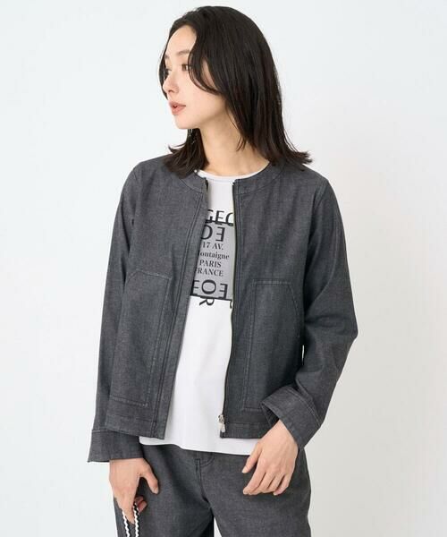 GEORGES RECH / ジョルジュ・レッシュ セットアップ | [セットアップ対応]ノーカラーブラックデニムブルゾン | 詳細8