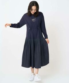 GEORGES RECH / ジョルジュ・レッシュ ロング・マキシ丈ワンピース | ジャージータフタコンビワンピース