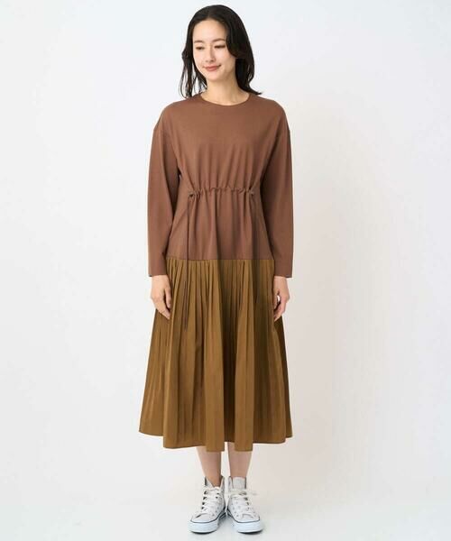 GEORGES RECH / ジョルジュ・レッシュ ロング・マキシ丈ワンピース | ジャージータフタコンビワンピース | 詳細1