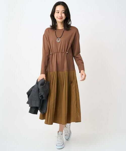 GEORGES RECH / ジョルジュ・レッシュ ロング・マキシ丈ワンピース | ジャージータフタコンビワンピース | 詳細9