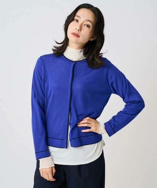 GEORGES RECH/ジョルジュ・レッシュ [アンサンブル対応]ウォッシャブルウールカーディガン ブルー L