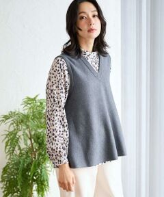 GEORGES RECH / ジョルジュ・レッシュ ベスト | [セットアップ対応]Vネックフレアニットベスト