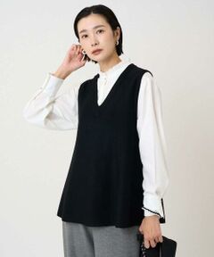 GEORGES RECH / ジョルジュ・レッシュ ベスト | [セットアップ対応]Vネックフレアニットベスト