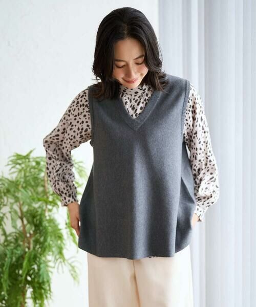 GEORGES RECH / ジョルジュ・レッシュ ベスト | [セットアップ対応]Vネックフレアニットベスト | 詳細3