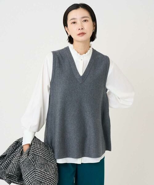 GEORGES RECH / ジョルジュ・レッシュ ベスト | [セットアップ対応]Vネックフレアニットベスト | 詳細4