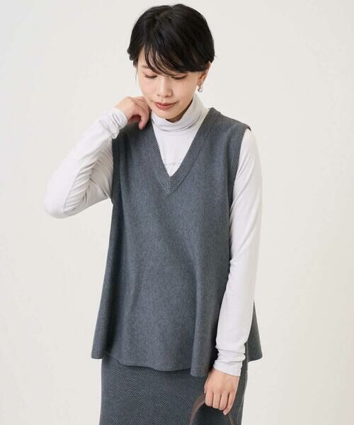 GEORGES RECH / ジョルジュ・レッシュ ベスト | [セットアップ対応]Vネックフレアニットベスト | 詳細5