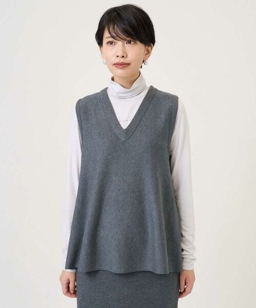 GEORGES RECH / ジョルジュ・レッシュ ベスト | [セットアップ対応]Vネックフレアニットベスト | 詳細6