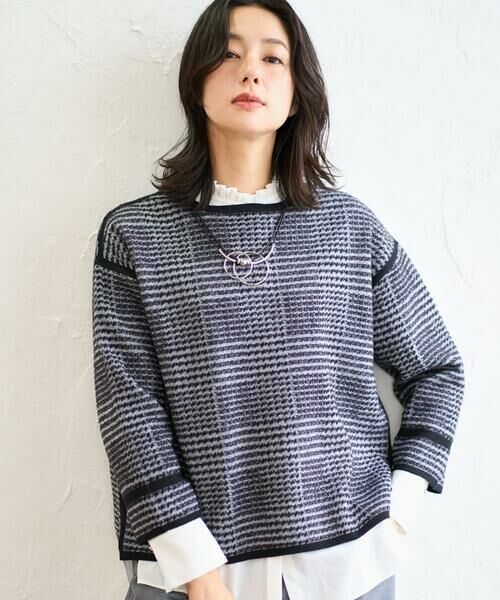 GEORGES RECH / ジョルジュ・レッシュ ニット・セーター | ブークレチェックジャカードニット | 詳細1