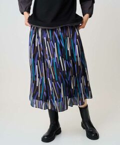 GEORGES RECH / ジョルジュ・レッシュ ロング・マキシ丈スカート | [日本製]ジオメトリックプリントフレアスカート