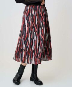 GEORGES RECH / ジョルジュ・レッシュ ロング・マキシ丈スカート | [日本製]ジオメトリックプリントフレアスカート
