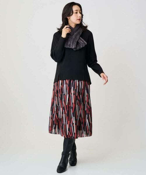 GEORGES RECH / ジョルジュ・レッシュ ロング・マキシ丈スカート | [日本製]ジオメトリックプリントフレアスカート | 詳細14