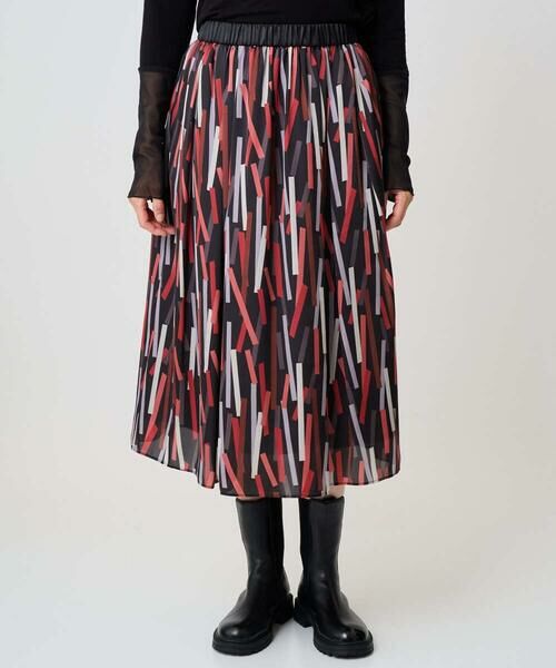 GEORGES RECH / ジョルジュ・レッシュ ロング・マキシ丈スカート | [日本製]ジオメトリックプリントフレアスカート | 詳細3