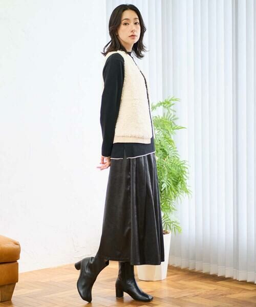 GEORGES RECH / ジョルジュ・レッシュ ロング・マキシ丈スカート | フェイクレザーランダムタックスカート | 詳細10