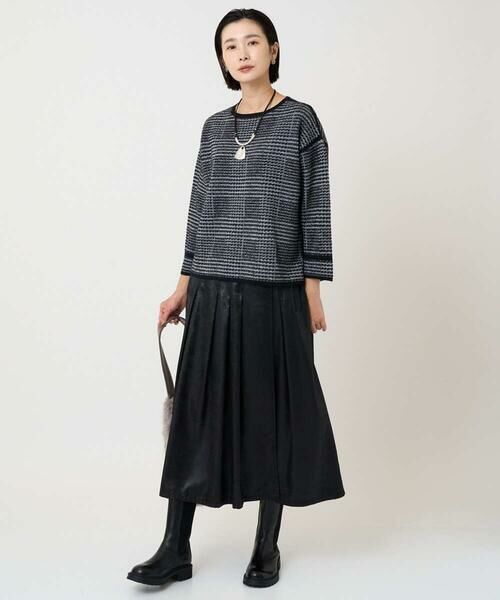 GEORGES RECH / ジョルジュ・レッシュ ロング・マキシ丈スカート | フェイクレザーランダムタックスカート | 詳細13