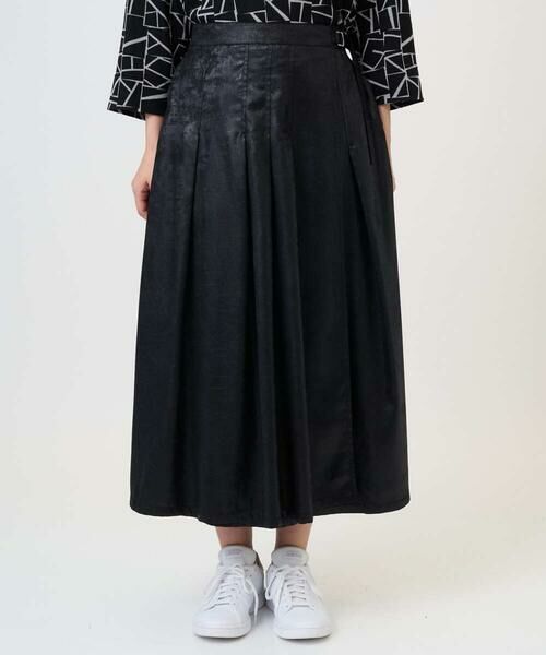GEORGES RECH / ジョルジュ・レッシュ ロング・マキシ丈スカート | フェイクレザーランダムタックスカート | 詳細2