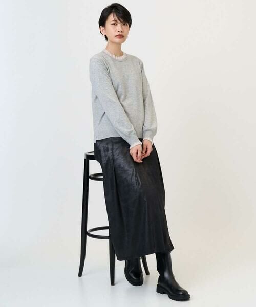 GEORGES RECH / ジョルジュ・レッシュ ロング・マキシ丈スカート | フェイクレザーランダムタックスカート | 詳細22