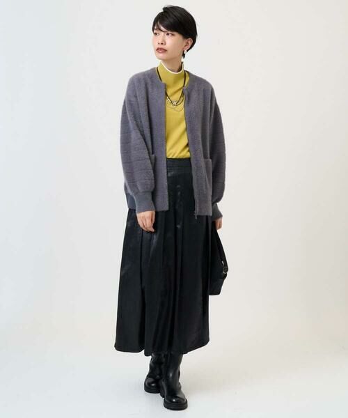 GEORGES RECH / ジョルジュ・レッシュ ロング・マキシ丈スカート | フェイクレザーランダムタックスカート | 詳細23