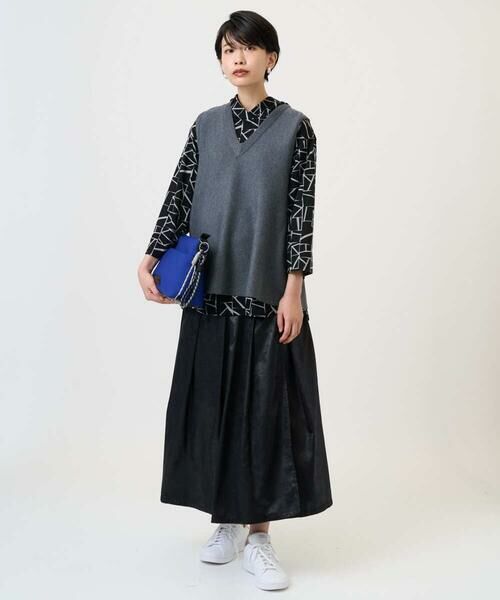 GEORGES RECH / ジョルジュ・レッシュ ロング・マキシ丈スカート | フェイクレザーランダムタックスカート | 詳細25