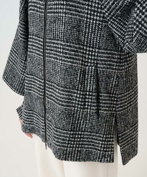 GEORGES RECH / ジョルジュ・レッシュ セットアップ | シルクウールグレンチェックポンチョジャケット | 詳細11