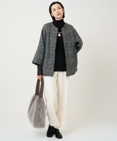 GEORGES RECH / ジョルジュ・レッシュ セットアップ | シルクウールグレンチェックポンチョジャケット | 詳細19