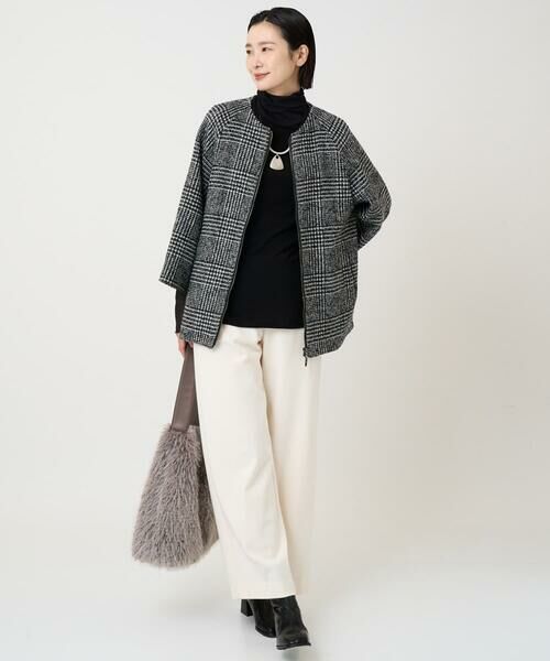 GEORGES RECH / ジョルジュ・レッシュ セットアップ | シルクウールグレンチェックポンチョジャケット | 詳細20