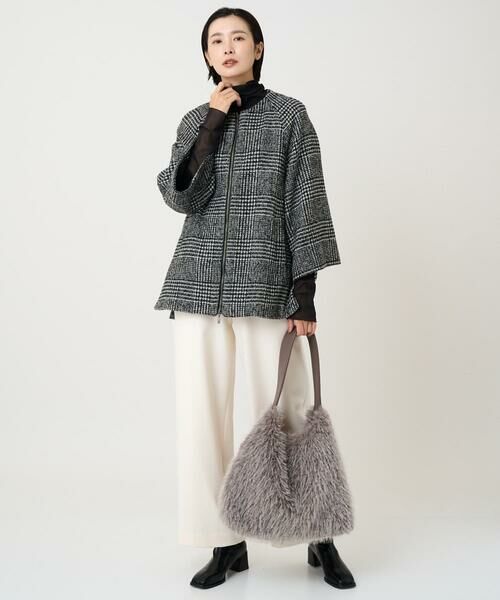 GEORGES RECH / ジョルジュ・レッシュ セットアップ | シルクウールグレンチェックポンチョジャケット | 詳細21