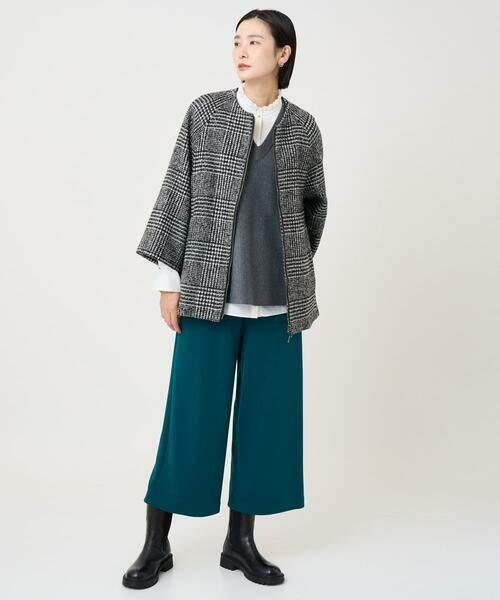 GEORGES RECH / ジョルジュ・レッシュ セットアップ | シルクウールグレンチェックポンチョジャケット | 詳細23