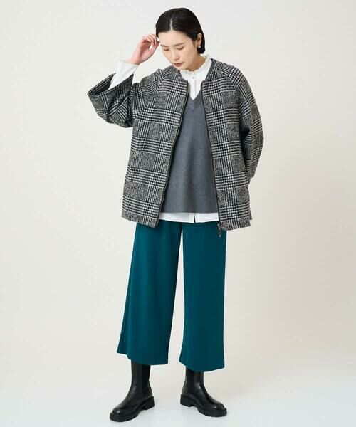 GEORGES RECH / ジョルジュ・レッシュ セットアップ | シルクウールグレンチェックポンチョジャケット | 詳細24