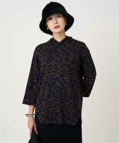 GEORGES RECH / ジョルジュ・レッシュ カットソー | [日本製]ダブルフェイスミニフード9分袖ロゴカットソー