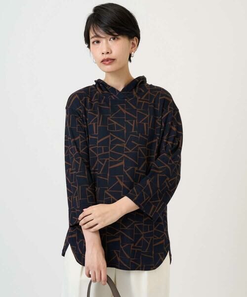 GEORGES RECH / ジョルジュ・レッシュ カットソー | [日本製]ダブルフェイスミニフード9分袖ロゴカットソー | 詳細3