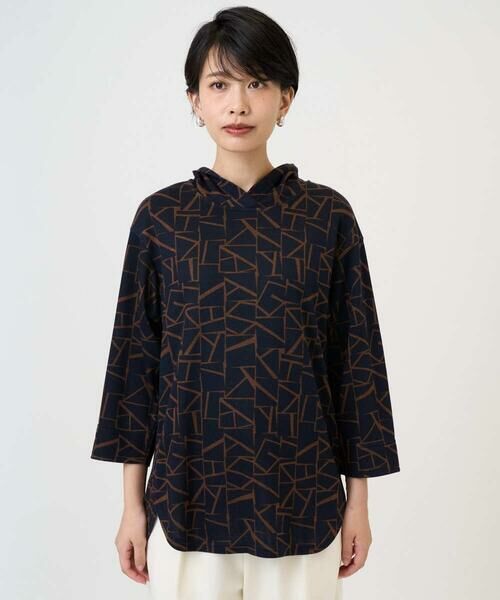 GEORGES RECH / ジョルジュ・レッシュ カットソー | [日本製]ダブルフェイスミニフード9分袖ロゴカットソー | 詳細4