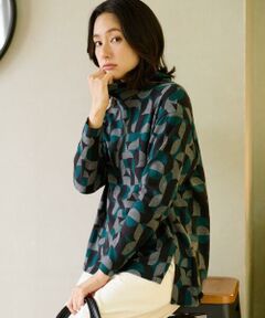 GEORGES RECH / ジョルジュ・レッシュ カットソー | [日本製]起毛ジャガードハイネックプルオーバー