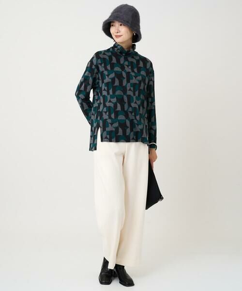 GEORGES RECH / ジョルジュ・レッシュ カットソー | [日本製]起毛ジャガードハイネックプルオーバー | 詳細1